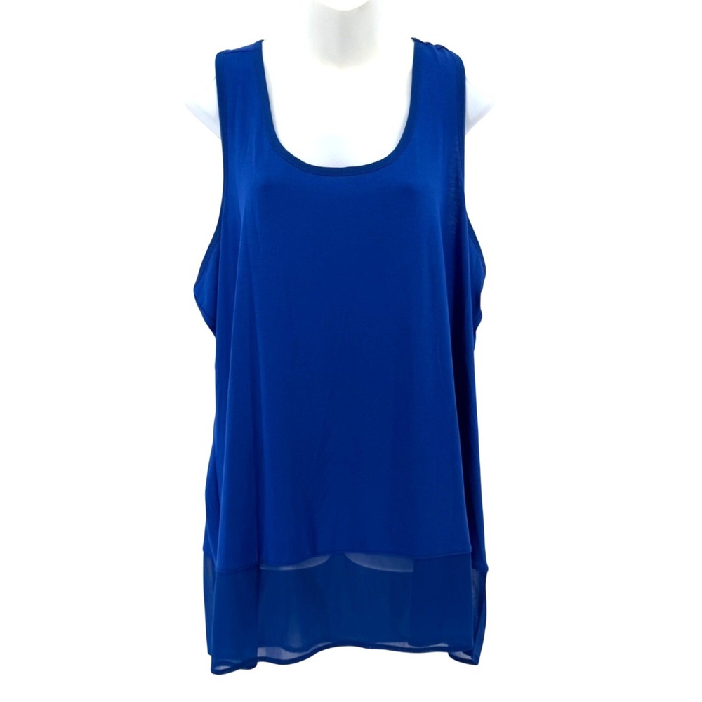 Lane Bryant Royal Blue Layered Hem Tank Top Plus Size 18 20 Sleeveless